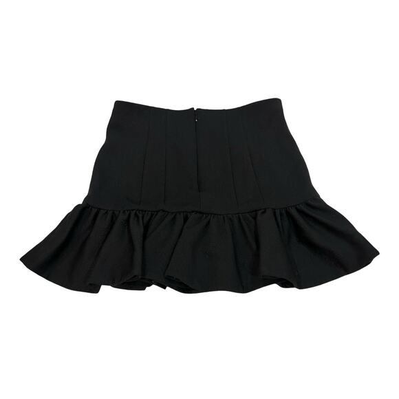 Veronica Beard Kemble Mini Skirt Size 12 Black Floral Textured Peplum Hem - Picture 3 of 6